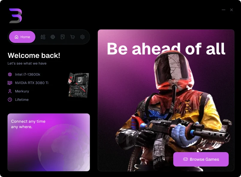 The home screen it leads to