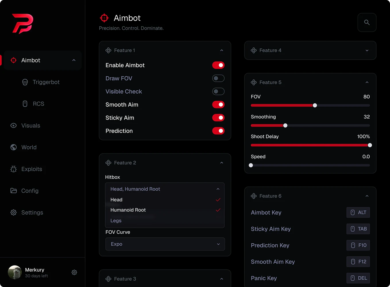 The Precision menu